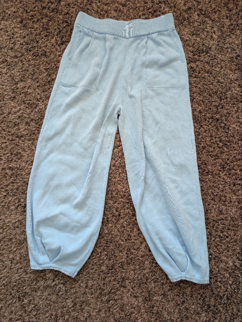 Womens Light Blue Fleece Jogger Pants Size Large